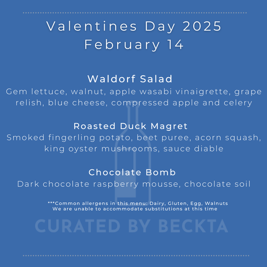 Valentine's Day Three-Course Meal Kit Serves One- AVAILABLE FEB 14 ONLY
