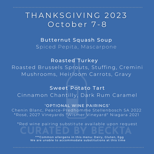 Thanksgiving 2023 Dinner for Two Food & Wine Package