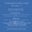 Thanksgiving "Dinner for Two with Wine" - October 11 ONLY