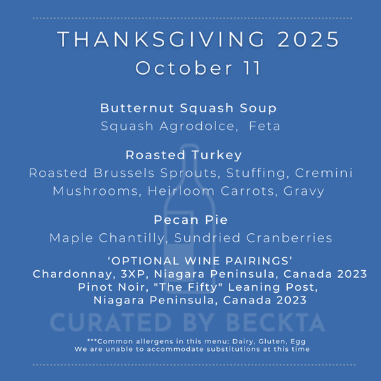 Thanksgiving "Dinner for Two with Wine" - October 11 ONLY