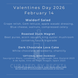Valentine's Day Dinner for Two Food & Wine Package - AVAILABLE FEB 14 ONLY
